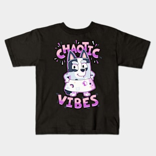 Chaotic Vibes Muffin Heeler // Bingo Bandit Chilli Stripe Kids T-Shirt